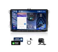 Motorsi 4+64G Radio de Coche para VW Altea Toledo Asiento con Carplay Inalámbrico, Audio Bluetooth de Pantalla Táctil de 9" con Navegación GPS/WiFi/RDS/Hi-Fi/2 USB/SWC/Bluetooth 5.0 +Camera Trasera