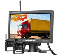 Motorsi Cámara Trasera Inalámbrica 7 Pulgadas IPS 1080p HD Táctil, IP68 Impermeable, Visión Nocturna, Sistema De Marcha Atrás, 2 Cámaras con BSD para Autos, SUVs, Furgonetas, Pickups Y Camiones