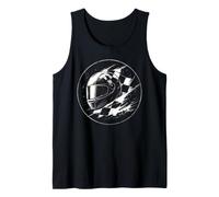 Motorsport Racing Casco DE Conductor Bandera A Cuadros Motorsports Camiseta sin Mangas