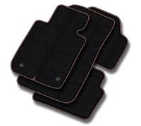 MOTOS alfombrillas coche de velours premium adecuado para Nissan Qashqai II 2013-2021 - Premium, Matt, Rojo y blanco - Experimenta un nuevo confort de conducción con un juego de alfombra de coche de t