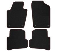 MOTOS alfombrillas coche de velours premium adecuado para SEAT Ibiza IV 2008-2017 - Premium, Matt, Rojo - Experimenta un nuevo confort de conducción con un juego de alfombra de coche de terciopelo par