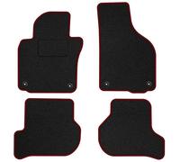 MOTOS alfombrillas coche de velours standard adecuado para Volkswagen Golf V 2003-2009 fijaciones redondas - Standard, Tejido, Rojo - Experimenta un nuevo confort de conducción con un juego de alfombr