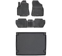 MOTOS Juego de alfombrillas de goma para coche y alfombrilla de PE para maletero adecuado para Citroen Berlingo II 2008-2018 Mejora la comodidad de tus viajes con la alfombrilla antideslizante para co