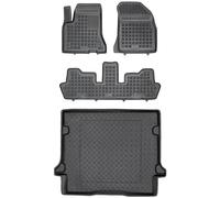 MOTOS Juego de Alfombrillas de Goma para Coche y Alfombrilla de PE para Maletero Adecuado para Citroen C4 Grand Picasso I 2006-2013 Mejora la Comodidad de Tus Viajes con la Alfombrilla Antideslizante