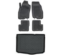 MOTOS Juego de alfombrillas de goma para coche y alfombrilla de PE para maletero adecuado para Fiat Grande Punto 2005-2009 Mejora la comodidad de tus viajes con la alfombrilla antideslizante para coch