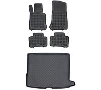 MOTOS Juego de alfombrillas de goma para coche y alfombrilla de PE para maletero adecuado para Mercedes-Benz GLC I X253 2015-2019 Mejora la comodidad de tus viajes con la alfombrilla antideslizante pa