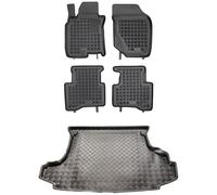 MOTOS Juego de alfombrillas de goma para coche y alfombrilla de PE para maletero adecuado para Nissan X-Trail I T30 2001-2007 Mejora la comodidad de tus viajes con la alfombrilla antideslizante para c