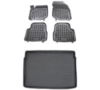 MOTOS Juego de Alfombrillas de Goma para Coche y Alfombrilla de PE para Maletero Adecuado para Peugeot 2008 II 2019-2023 Mejora la Comodidad de Tus Viajes con la Alfombrilla Antideslizante para Coche