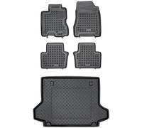 MOTOS Juego de alfombrillas de goma para coche y alfombrilla de PE para maletero adecuado para Renault Koleos I 2007-2016 Mejora la comodidad de tus viajes con la alfombrilla antideslizante para coche