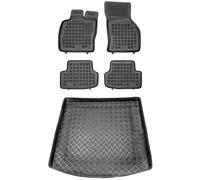 MOTOS Juego de alfombrillas de goma para coche y alfombrilla de PE para maletero adecuado para SEAT Leon III MK3 2014-2020 Mejora la comodidad de tus viajes con la alfombrilla antideslizante para coch