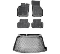 MOTOS Juego de alfombrillas de goma para coche y alfombrilla de PE para maletero adecuado para SEAT Leon III MK3 2013-2020 Mejora la comodidad de tus viajes con la alfombrilla antideslizante para coch