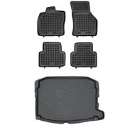 MOTOS Juego de alfombrillas de goma para coche y alfombrilla de PE para maletero adecuado para SEAT Leon IV MK4 2020-2024 Mejora la comodidad de tus viajes con la alfombrilla antideslizante para coche