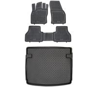 MOTOS Juego de alfombrillas de goma para coche y alfombrilla de PE para maletero adecuado para Volkswagen Caddy V desde 2021 Mejora la comodidad de tus viajes con la alfombrilla antideslizante para co