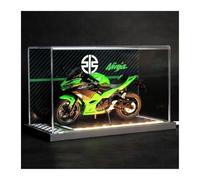 Motos Miniatura Juguete 1:12 Kawasaki Ninja 400 - Cubierta Acrílico Transparente Y LED Fundido A Presión Modelo Motocicleta Carreras Callejeras Ltd Edition ColecciónDecoración(Verde)