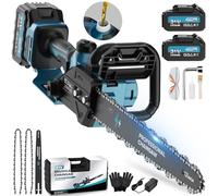 Motosierra a Batería de 12 Pulgadas, Motosierra Eléctrica Inalámbrica 2x4000mAh, Podadora Inalámbrica para Herramientas de Jardín, Corte de Madera, Bricolaje (1800W Brushless) - PowerCut X13