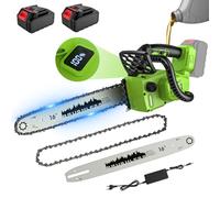 Motosierra Bateria 16 Pulgadas, Motosierra Eléctrica Inalámbrica 2200W con 2 x 4,0Ah, Motor sin Escobillas, Doble Protección, Lubricación Automática, Pantalla LCD, para Podar Árboles de Jardinería