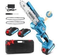 Motosierra Bateria, Motosierra Eléctrica, Con Motor Sin Escobillas De 1000w, 2 Baterías De 2000 Mah, Equipado Con Dispositivo De Repostaje Automático y Cadenas Dobles, Adecuada Para Huertos y Jardines