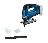 Bosch Professional 18V System sierra de calar a batería GST 18V-125 B (con empuñadura de estribo, cortes inclinados hasta un ángulo de 45°, 1 hoja de sierra, set de aspiración)