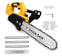 Motosierra con batería compatible con batería Dewalt de 20 V, minimotosierra de 12 pulgadas con 3 cadenas y candado de seguridad, motosierra eléctrica manual para cortar madera, podar árboles (sin