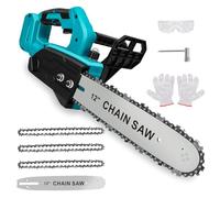Motosierra con batería compatible con batería Makita de 18 V, minimotosierra de 12 pulgadas con 3 cadenas y candado de seguridad, motosierra eléctrica manual para cortar madera, podar árboles (sin