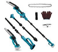 Motosierra con batería compatibles con Makita 18 V, 2 en 1, minisierra de cadena sin escobillas de 8 pulgadas, con barra de extensión de 2 m, extensible hasta 4,5 m para corte de árboles, cuidado del