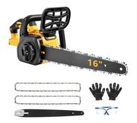 Motosierra con batería de 16 pulgadas compatible con batería Dewalt de 20 V | Motor sin escobillas de 1200 W, pantalla LED, lubricación automática, sierra de podar inalámbrica para jardín
