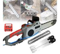 Motosierra Cortadora De Muros De Mano, Motosierra Eléctrica Para Hormigón, Cadena De Diamante Para Corte Húmedo, Con Profundidad De Corte De 35/48 Cm, 2 Cadenas Y 2 Barras Guía, Para Hormigón (48cm)