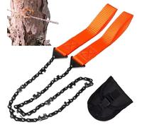 Motosierra de bolsillo, sierra de cadena de cuerda de 41 pulgadas y 11 dientes con mango, sierra de cadena manual plegable con bolsa para acampar, cazar, equipo de supervivencia para uso diario