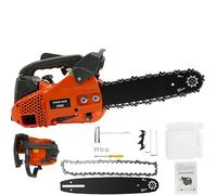 Motosierra de gasolina | 2 tiempos 1,22 CV 25,4 cc con depósito de 230 ml/7,78 oz | 900 W motosierra inalámbrica de gasolina portátil con guardabarros | sierra de gasolina para jardines, parques y