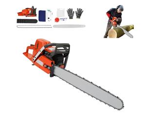 Motosierra de gasolina, juego de motosierras, longitud de cadena de 71 cm, 3,9 kW, cilindrada de 71 cc, 10 000 rpm, refrigeración por aire, longitud de espada de 71 cm, lubricación automática de