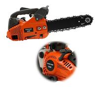 Motosierra de gasolina Pro 25,4CC 1,22CV | Espada de 30cm y 9000 rpm | Motosierra de 900W con motor de 2 tiempos | Peso ligero (5kg) incl. barra de protección y juego de herramientas para poda de