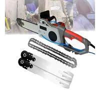 Motosierra de mano para cortar muros, cortadora de muros eléctrica de cadena diamantada para hormigón, con de supresión de polvo con alimentación de agua, 2 cadenas y 2 barras guía,350