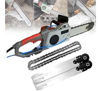 Motosierra de Mano para Cortar Muros eléctrica sin escobillas para hormigón, corte de pared con cadena de diamante y supresión de polvo con alimentación de agua, 2 cadenas/2 barras guía, par