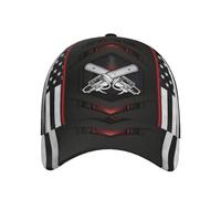Motosierra De Metal, Carbón Rojo, Arborista, Leñador, Bandera Estadounidense Unisex Protección Solar Gorras Gorra De Béisbol Ajustable Sombrero De Sol para Ciclismo Pesca