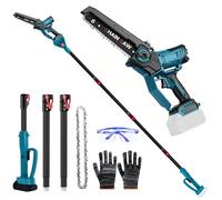 Motosierra de podar profesional compatible con Makita 18 V, 6 pulgadas, sin escobillas, 2 en 1, con mango telescópico y telescópico, podadora eléctrica, altura de trabajo de 4,5 m