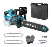 Motosierra eléctrica de 12 pulgadas, compatible con Makita de 18 V (sin batería), sin escobillas, motosierra de mano de 30 cm, para carpintería y jardín