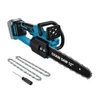 Motosierra eléctrica de 12 pulgadas, compatible con Makita de 18 V (sin batería), sin escobillas, motosierra de mano de 30 cm, para carpintería y jardín, color azul