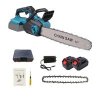 Motosierra eléctrica de 12 pulgadas para batería Makita de 18 V, sin escobillas, para tijeras de jardín, árboles, motosierra con engrasador automático y tensión de cadena sin herramientas, con 2