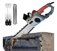 Motosierra eléctrica para hormigón, con suministro de agua húmeda y eliminación de polvo, sierra de hormigón portátil sin escobillas con bomba de agua, 2 cadenas y 2 barras guía,48cm/18.9in