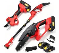 Motosierra Eléctrica para Ramas Altas, Sierra de Poste Telescópica Inalámbrica 3 en 1 de 6 Pulgadas, Podadora de Jardín con Batería Makita de 18V With 2 Battery