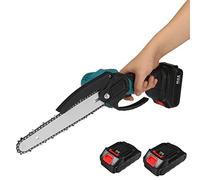 Motosierra Eléctrica Sin Escobillas De 8 Pulgadas, Mini Recargable, Cortador Madera, Poda Jardín, Herramientas Eléctricas DIY For Batería 18V para trabajar la madera(With 2pcs Battery)