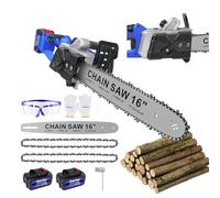 Motosierra inalámbrica de 16 pulgadas, motosierra eléctrica con cadena de sierra, cortador de ramas motosierra de batería de alto rendimiento con batería de 4000MAH*2, motosierra de batería de alto