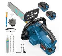 Motosierra sin escobillas de 12 pulgadas compatible con baterías Makita, sierra de jardín eléctrica inalámbrica con 2 baterías de 5Ah y cargador, lubricación automática, para jardín y corte de madera
