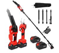 Motosierra y Tijeras de Podar Electricas 3 en 1,Kit de Poda para Jardín | Motosierra 8", Corte 0-40 mm, Pantalla de Batería y Cortes, Cabezal 50°-200°, Altura de Trabajo hasta 4,5 m