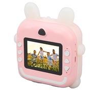 MOTOULAX Cámara digital para niños de 24 MP, con pantalla de 2.4 pulgadas, HD, batería de 800 mAh, cámara instantánea de silicona para niños, impresión térmica, mini digital (Roseate)