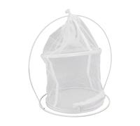 MOTOULAX Jaula de Mariposa Colgante con Marco de Hierro Cilíndrico, Jaula Ornamental para Hábitat, Jaula para Plantas de Malla para Exteriores