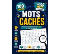 Mots Cachés Adultes et Enfants dès 12 ans | 100 Grilles & 2000 Mots Mêlés avec Solutions | Livre de Jeux de Lettres | Idée Cadeau