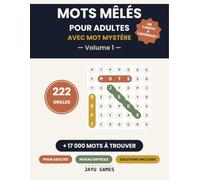 Mots Mêlés pour Adultes avec Mot Mystère - Niveau Difficile, Vol. 1: 222 Grilles Grand Format - Solutions Incluses - Cahier de Jeux - + Carnet Bonus Offert