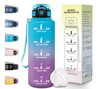 Motswedi Botella Agua 1,5l, Botella Agua Gimnasio, Diseño de Cerradura a Prueba de Fugas, Cantimplora, con Marca de Tiempo, Cantimplora Plastico para Universidad, Oficina & Bicicleta - Azul&Violeta