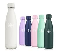 Motswedi Botella Agua Acero Inoxidable, 0.5L Sin BPA, Botella Termica, Mantener 12H Caliente/24 Frío, Cantimplora, Prueba de Fugas, Botella Agua para Deporte, Oficina, Yoga, Ciclismo, Blanco Roto